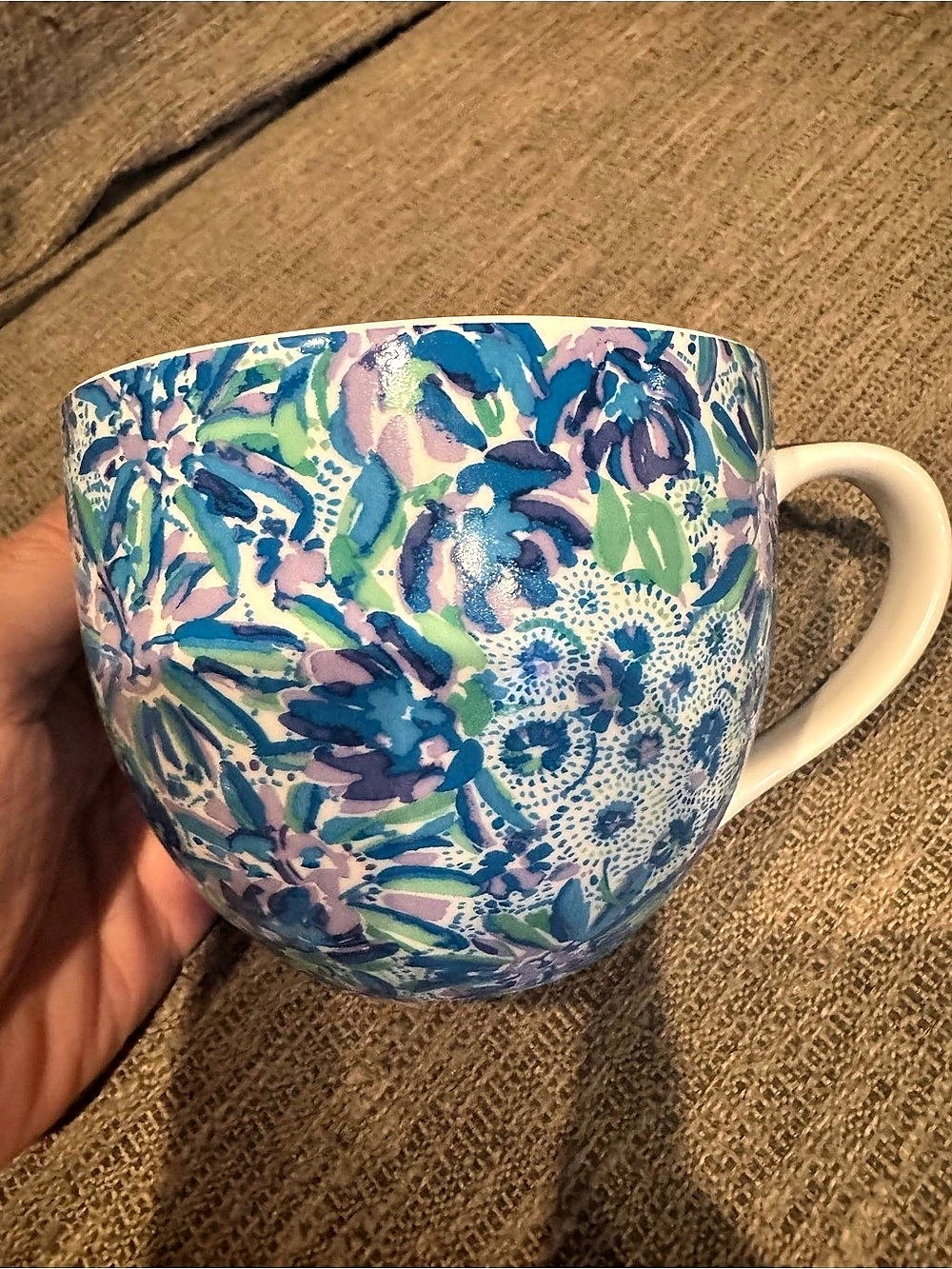 Lilly Pulitzer High Maintenance Blue Floral Ceramic Mug - Picture 5 of 11